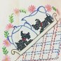 Vintage Embroidered/crochet Wheat Feed Sack Tablecloth/napkins Scottish Terrier