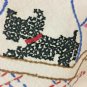 Vintage Embroidered/crochet Wheat Feed Sack Tablecloth/napkins Scottish Terrier