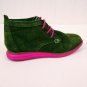 Skechers Womens Brown Leather Suede/Pink Soles Ankle Boots/Flats Size 7.5