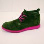 Skechers Womens Brown Leather Suede/Pink Soles Ankle Boots/Flats Size 7.5