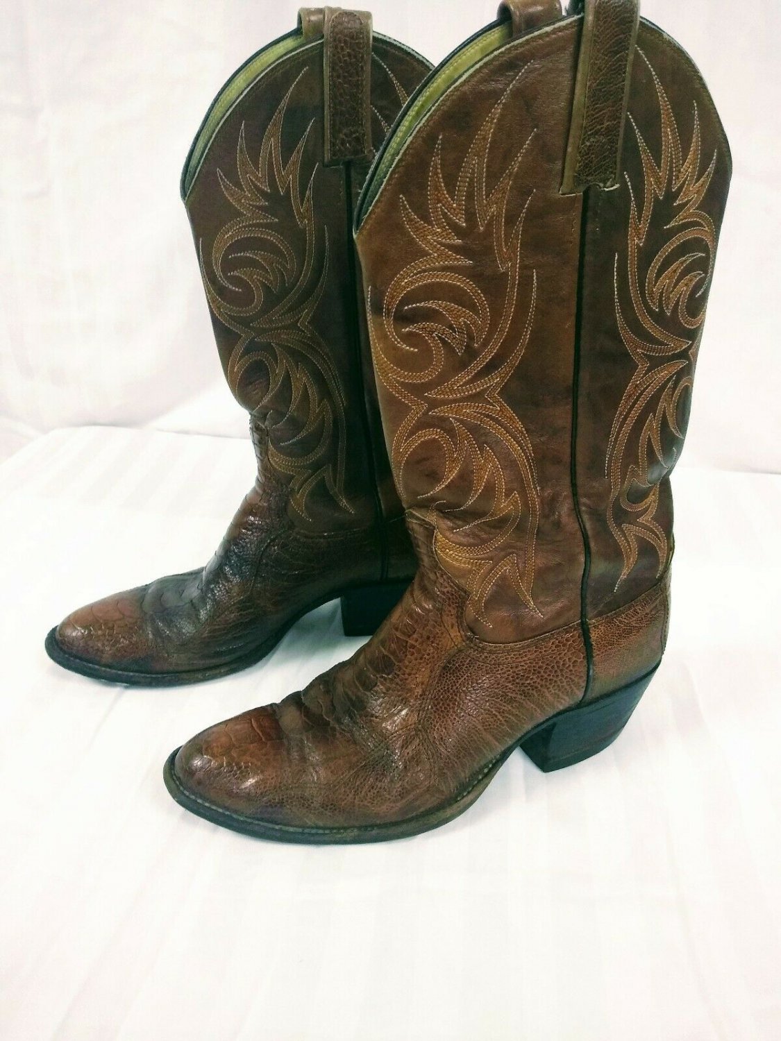 Dan Post Brown Caiman Leather Cowboy Boots Men's Size  7 1/2 C  VERY NICE