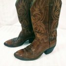 Dan Post Brown Caiman Leather Cowboy Boots Men's Size  7 1/2 C  VERY NICE