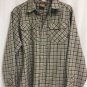 Merrel Button Up Shirt Opti Wick Mens Size Large Plaid Polyester Nylon Work