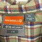 Merrel Button Up Shirt Opti Wick Mens Size Large Plaid Polyester Nylon Work