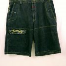 Le Jean De Marithe Francois Girbaud Black 100% Cotton Mens Cargo Shorts Size 40