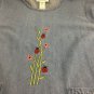 Country Store Denim Dress Ladybugs Floral Jean Womens Large Pullover Comfy