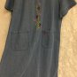 Country Store Denim Dress Ladybugs Floral Jean Womens Large Pullover Comfy