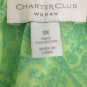 Charter Club Blouse Pullover Sheer Womens 1X Colorful Elastic Cuffs Long Sleeve