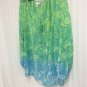 Charter Club Blouse Pullover Sheer Womens 1X Colorful Elastic Cuffs Long Sleeve