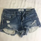 Daytrip Jean Shorts Capricorn Distressed Denim Womens Size 27 Short Shorts