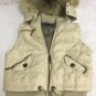 Coffeeshop Vest Womens Large Removable Hood Cream Color