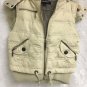 Coffeeshop Vest Womens Large Removable Hood Cream Color