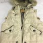 Coffeeshop Vest Womens Large Removable Hood Cream Color