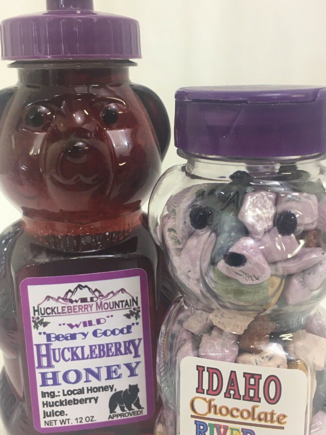 Huckleberry Mountain Honey Idaho Chocolate Edible River Rocks Gift Pack Bears