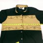 Panhandle Slim Quality Western Wear Black/Brown Button Up Shirt Womens Size S