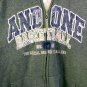 AND 1 Basketball Cotton Blend Grey Zip Up Fleece Lined Hoodie Mens Size XXL