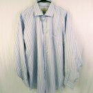Pronto Uomo 100% Cotton Non Iron Dress Shirt Mens Size 18  36/37 Tall Blue/Tan