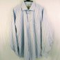 Pronto Uomo 100% Cotton Non Iron Dress Shirt Mens Size 18  36/37 Tall Blue/Tan