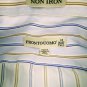 Pronto Uomo 100% Cotton Non Iron Dress Shirt Mens Size 18  36/37 Tall Blue/Tan