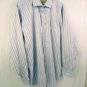 Pronto Uomo 100% Cotton Non Iron Dress Shirt Mens Size 18  36/37 Tall Blue/Tan