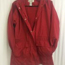 Cherokee Jacket Coat Womens Small Fleece Lined Drawstring Waist Hood Red