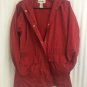 Cherokee Jacket Coat Womens Small Fleece Lined Drawstring Waist Hood Red