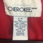 Cherokee Jacket Coat Womens Small Fleece Lined Drawstring Waist Hood Red
