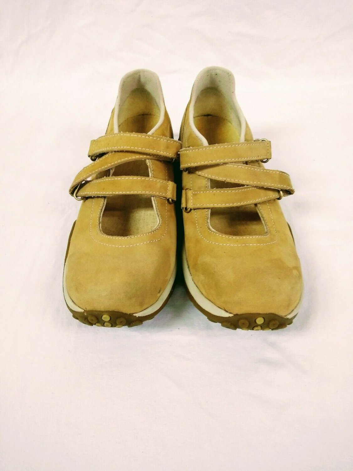 Timberland Light Yellow Leather Cross Strap Clog Botties Womens Size 9.5 Medium