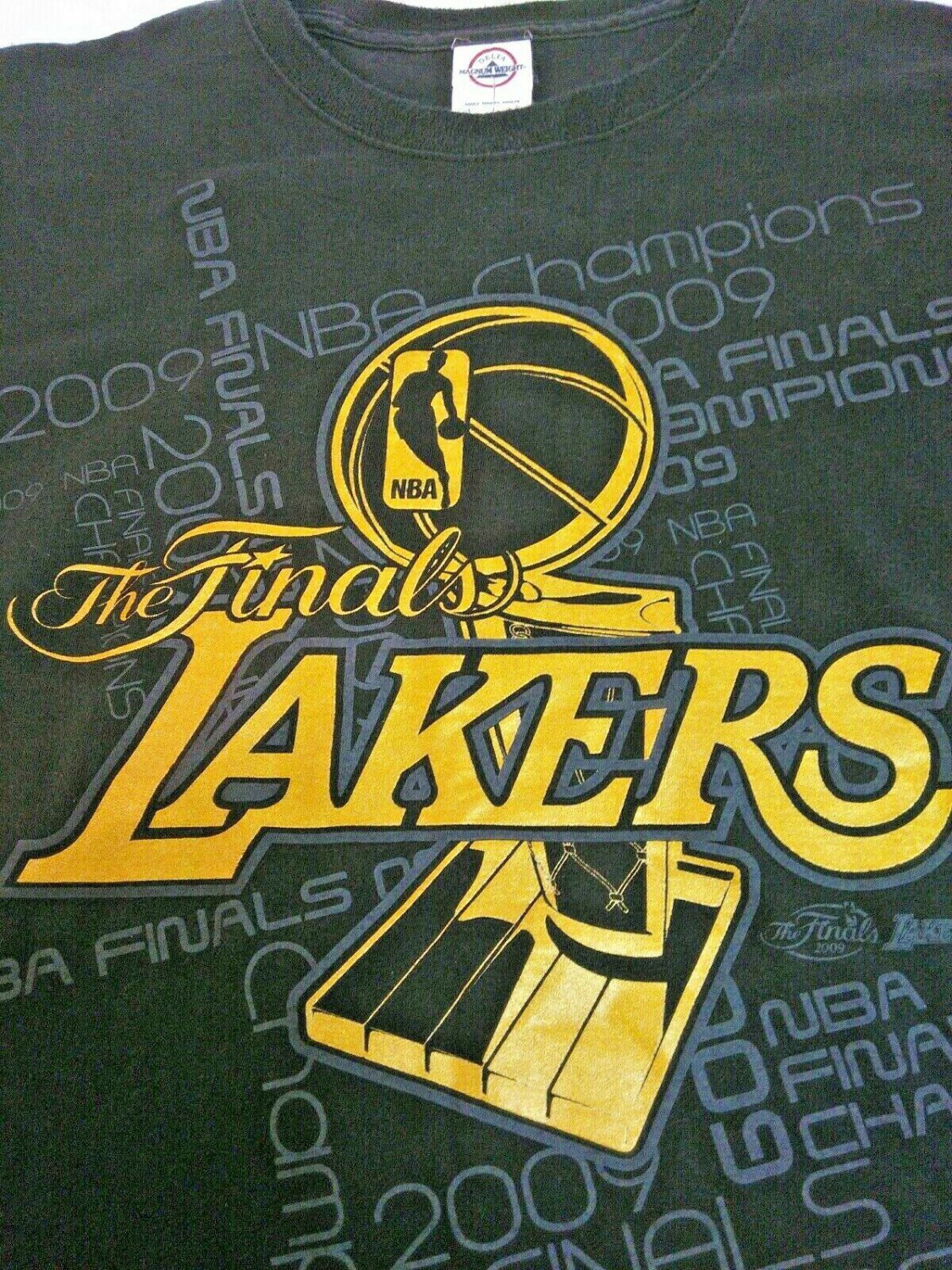 LA Lakers 2009 NBA Finals Champs Black 100% Cotton T-shirt Size XL