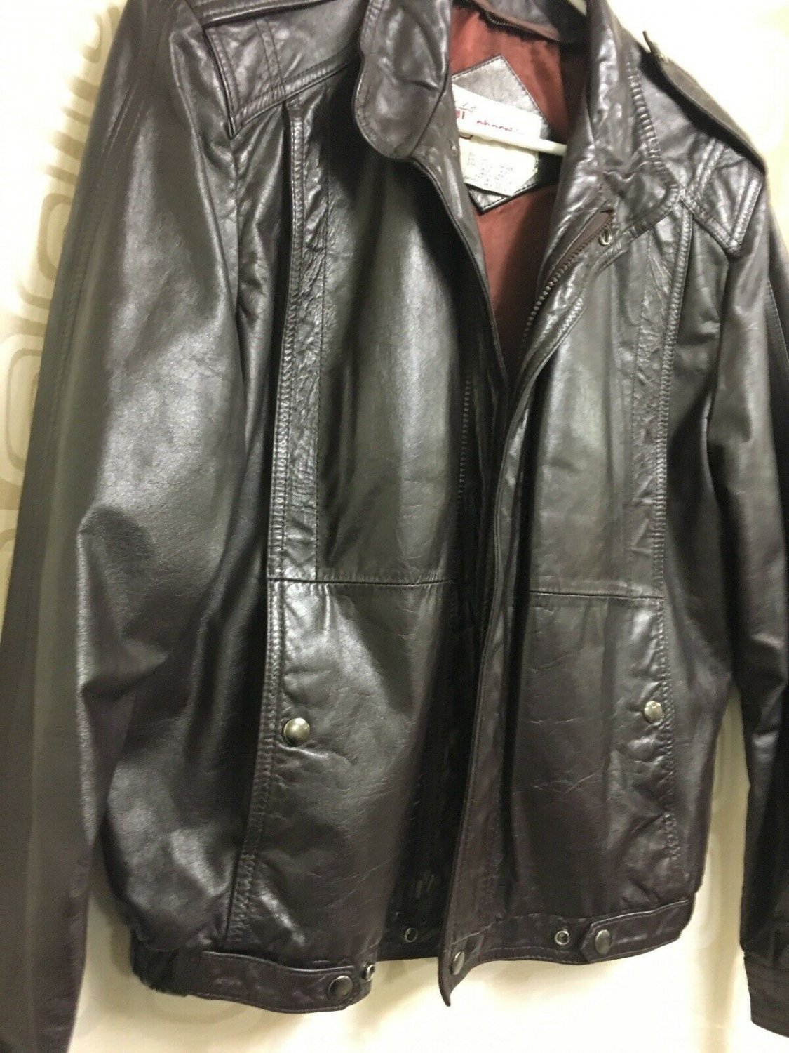 Chess King Leather Jacket Vintage Mens Size 38 Dark Brown Biker