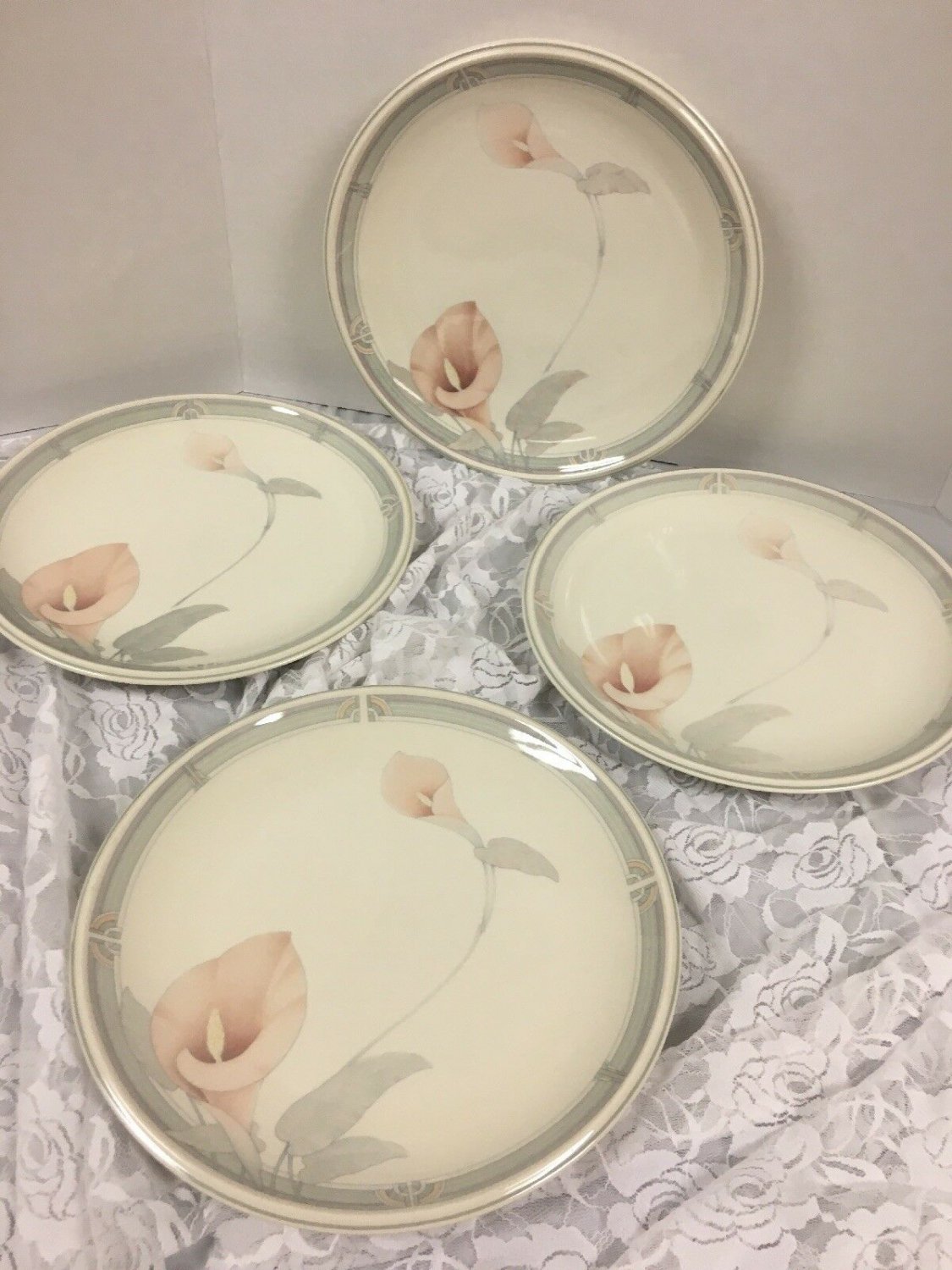Keltcraft Misty Isle Eternal Blush Dinner Plates 10 1/2&acirc;�� Lot Of 4 Noritake 9138