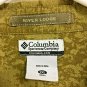 Columbia River Lodge Button Up Shirt Mens XXL Tan Elk Deer Long Sleeve Cotton