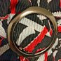 Notations Blouse Top Womens Size Medium Stretch Black Red Silver