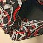 Notations Blouse Top Womens Size Medium Stretch Black Red Silver