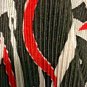 Notations Blouse Top Womens Size Medium Stretch Black Red Silver