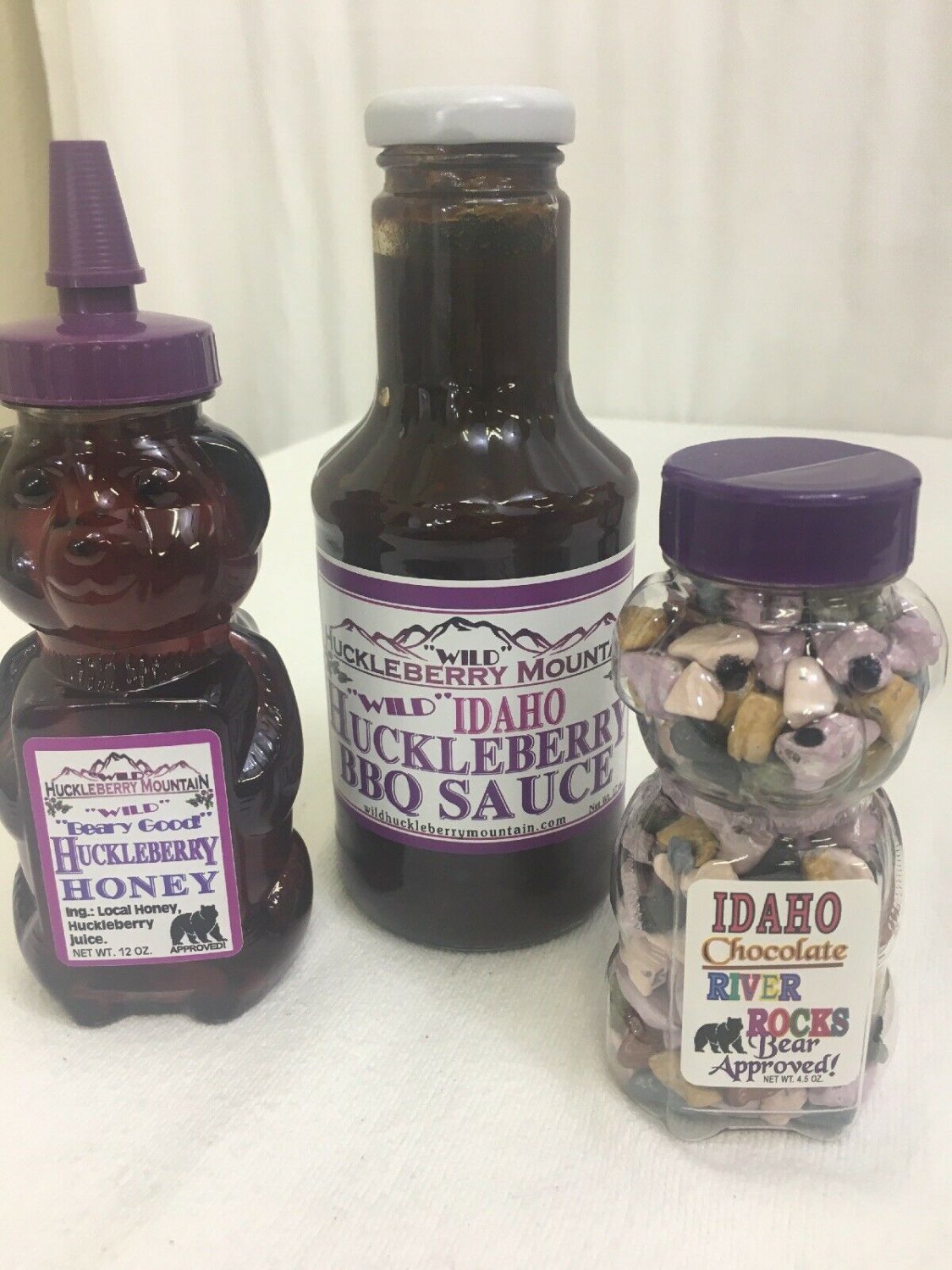 Wild Huckleberry Mountain Gift Pack Bbq Sauce Honey Chocolate Rocks Idaho