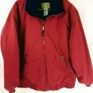 LL Bean Nylon Polyester Red Bomber Style Fleece Lined Mens Jacket Size L Tall