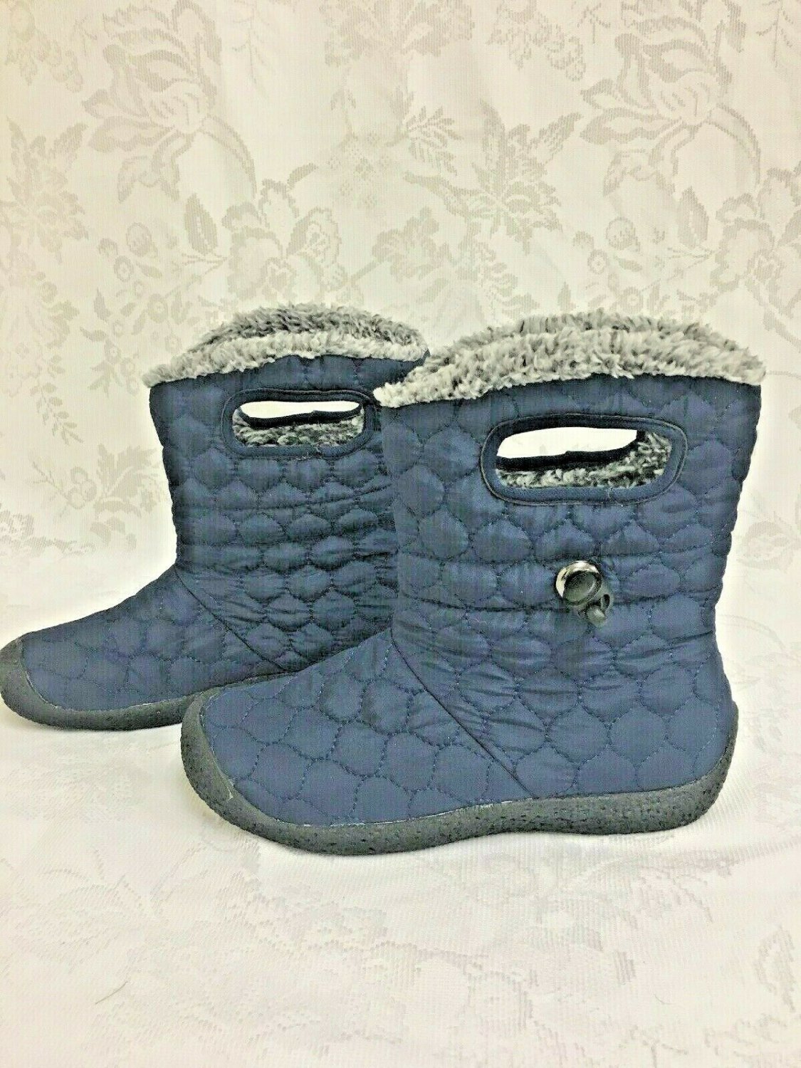 Coldwater Creek Boots Quilted Navy Rubber Sole Walk With Me Womens 6M
