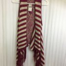 Say Whay Knit Vest Open Front Fringe Womens S/M NWT
