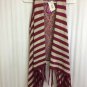 Say Whay Knit Vest Open Front Fringe Womens S/M NWT