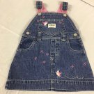 Oshkosh Overall Dress Girls Size 12 Months Pink Penguin Snowflakes Denim