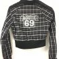 Wet Seal Cropped Jacket Womens Size Small Juniors Plaid ZIP With Bling Route 69
