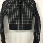 Wet Seal Cropped Jacket Womens Size Small Juniors Plaid ZIP With Bling Route 69