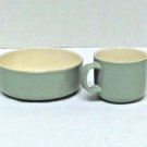 Keltcraft Noritake Ireland misty isle green soup salad bowl and coffee cup set