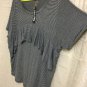 Moral Fiber Womens Shirt Top Size 2X Stretchy Stripe Ruffle