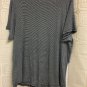 Moral Fiber Womens Shirt Top Size 2X Stretchy Stripe Ruffle