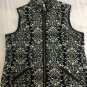 Charter Club Vest Quilted Velour Womens Medium Hand Pockets Full Zip