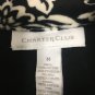 Charter Club Vest Quilted Velour Womens Medium Hand Pockets Full Zip
