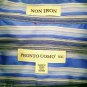 Pronto Uomo 100% Cotton Non Iron Mens Dress Shirt Size XXL Blue Striped
