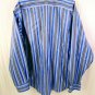 Pronto Uomo 100% Cotton Non Iron Mens Dress Shirt Size XXL Blue Striped